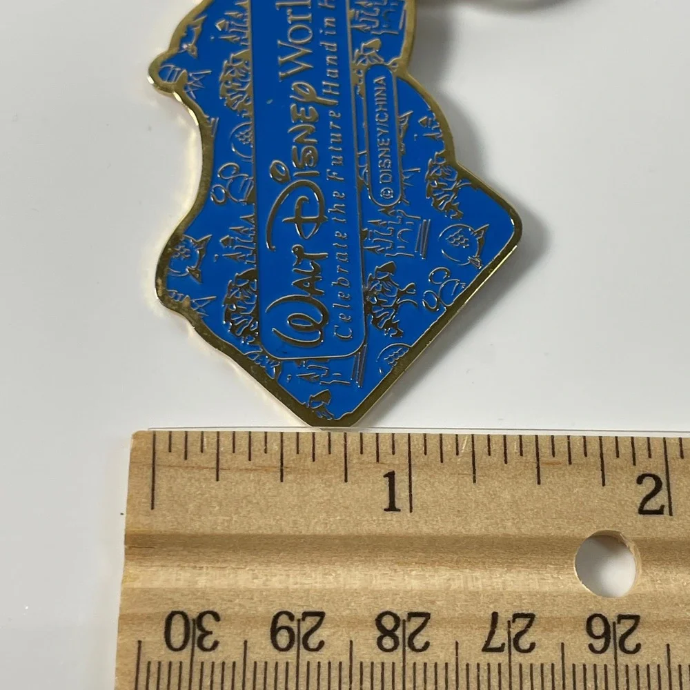 Disney World Keychain Vintage Megan Mickey Donald Goofy Celebrate Blue